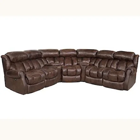 Casual Power Recline Sectional with Two Storage Wedges